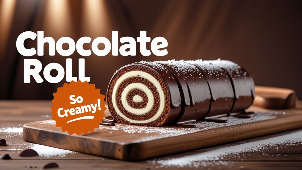 Chocolate Roll | Soft Sponge Cake with Creamy Filling