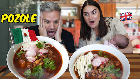 Brits Try Mexican Pozole Rojo for the First Time! 🇲🇽🌶️ | Authentic Pork & Hominy Stew