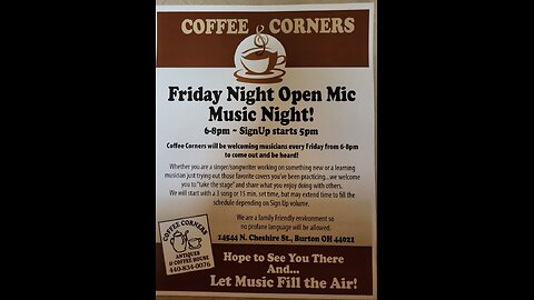 Trent Page plays at Coffee Corners.