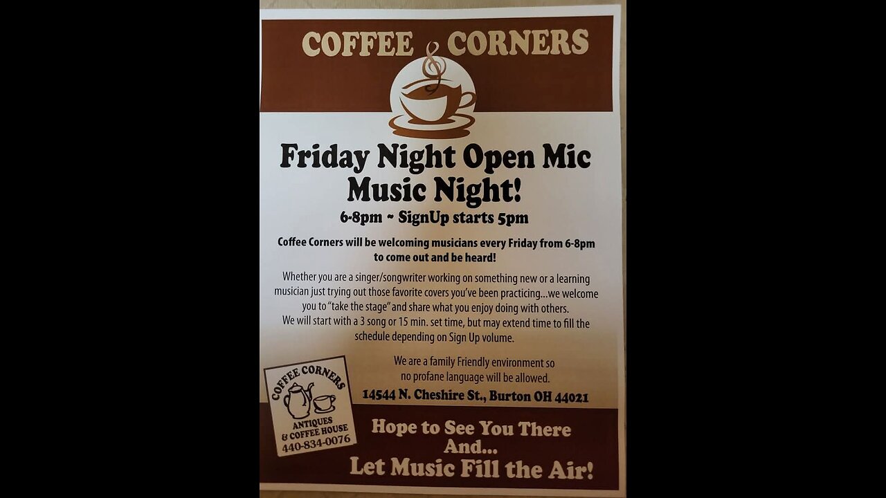 Trent Page plays at Coffee Corners.