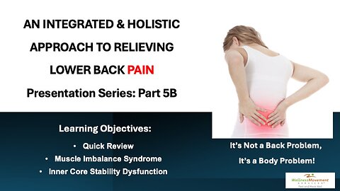 Relieving Lower Back Pain: Part 5B