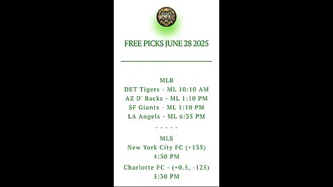 Free MLB & MLS Picks