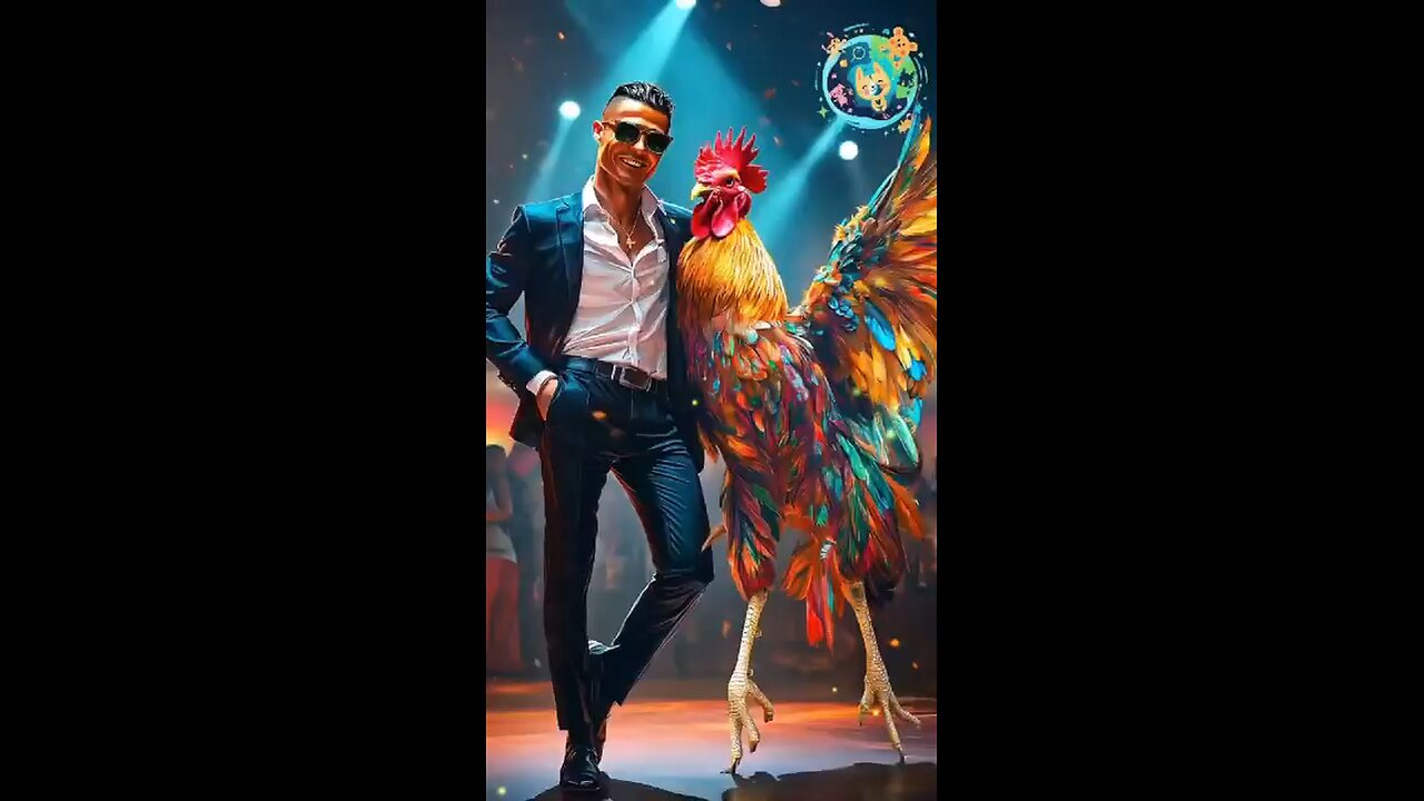 When talent meets feathers! 🕺🐓 The crowd went wild, the rooster rocked harder – and the golder