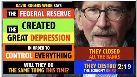 "David Rogers Webb Accuses Federal Reserve of Intentionally Causing Great Depression for Control"
