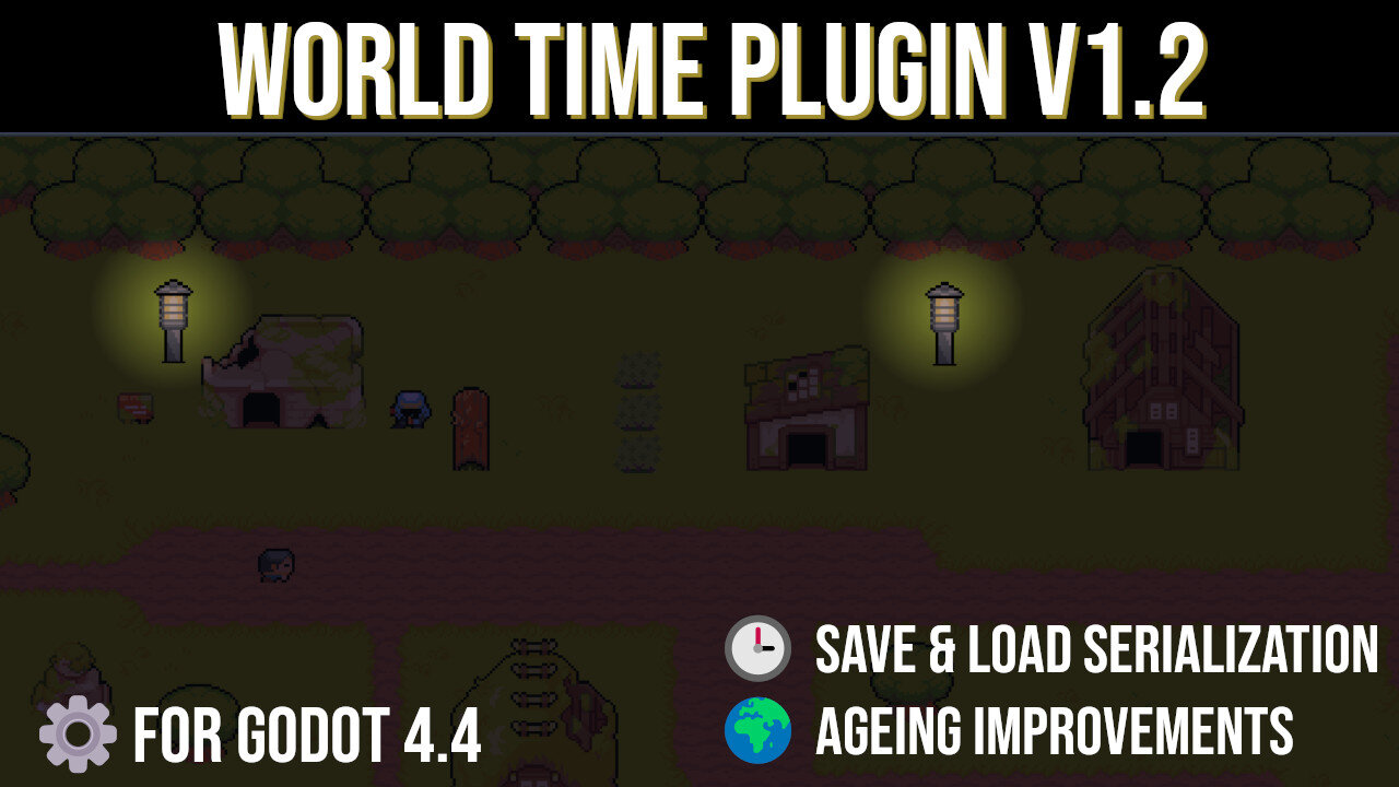 World Time Plugin v1.2: Save, Load & Age-Based Scene Changes [For Godot 4.4]
