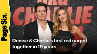 Denise Richards and ex-husband Charlie Sheen hug in first joint red carpet appearance in 19 years