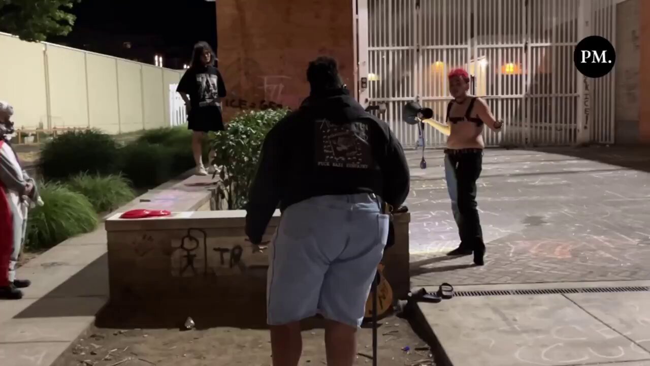 "We the people need sleep. Turn it down" - A Portland resident confronts Antifa