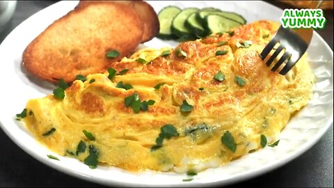 TASTY OMELETTE IN 10 MIN! COUNTRY CHEESE OMELETTE RECIPE. EASY OMELET WITH TOMATOES & CREAM CHEESE..