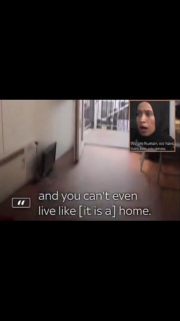 Muslim woman angry - Brit gov temporarily put her & kids in container until FREE house