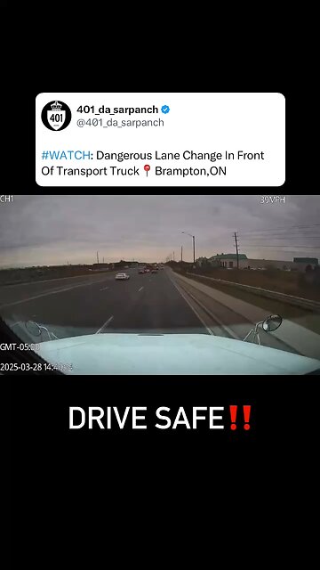 Dangerous Lane Change In Brampton
