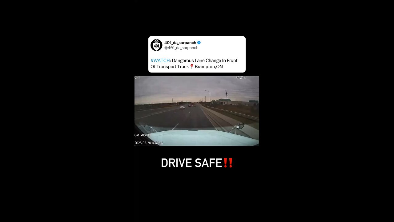 Dangerous Lane Change In Brampton