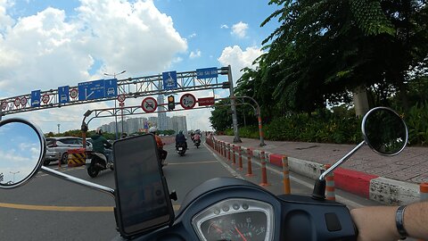 Driving across the Saigon bridge
