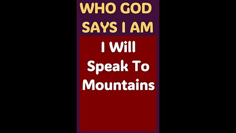 I WILL SPEAK TO MOUNTAINS #wordofgod #Jesus #God #spirituality #power #healing #speak #success