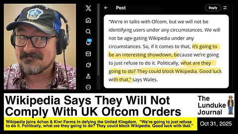 Wikipedia Says They Will Not Comply With UK Ofcom Orders