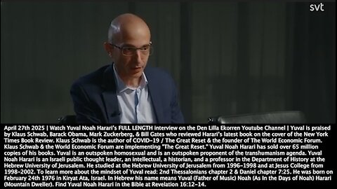 Yuval Noah Harari | "I Hear People Say (AI) It Is Not Really Creative. It's Not Really Coming Up With Any New Ideas. But, This Is What I Do As An Author. I Learned Language By Reading the Texts of Other People." - 4/27/2025