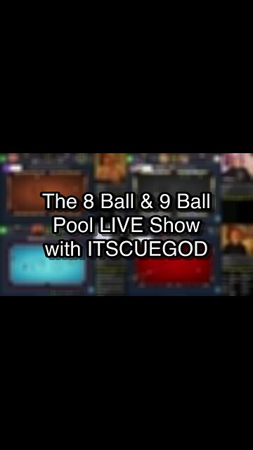 The 8 Ball & 9 Ball Pool LIVE Show with ITSCUEGOD