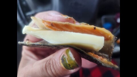 Depressing rainy day eats: wisconsin Made Mozzarella and Smoked Salmon