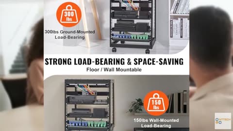 VEVOR 12U Open Frame Server Rack, 23''-40'' Adjustable Depth, Free Standing or W