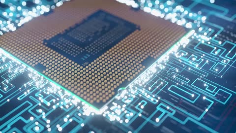4K 100% Royalty-Free Stock Footage | Technology CPU Light Effect | No Copyright Video