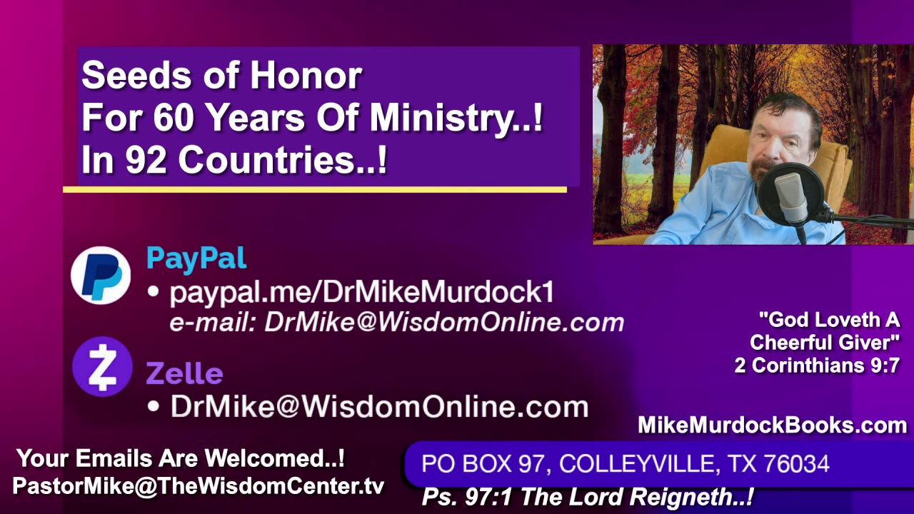Wed Nov. 19 - Bible World With Dr Mike Murdock..!!