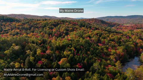 Maine B-Roll (No Sound): Snow Fall Gorge Foliage, Fall Colors & Changing Leaves Video 1