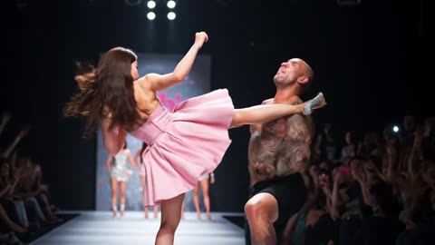 Kung Fu Girl defeats bully who harassed her on the catwalk! #kungfugirl #wushufight #fight
