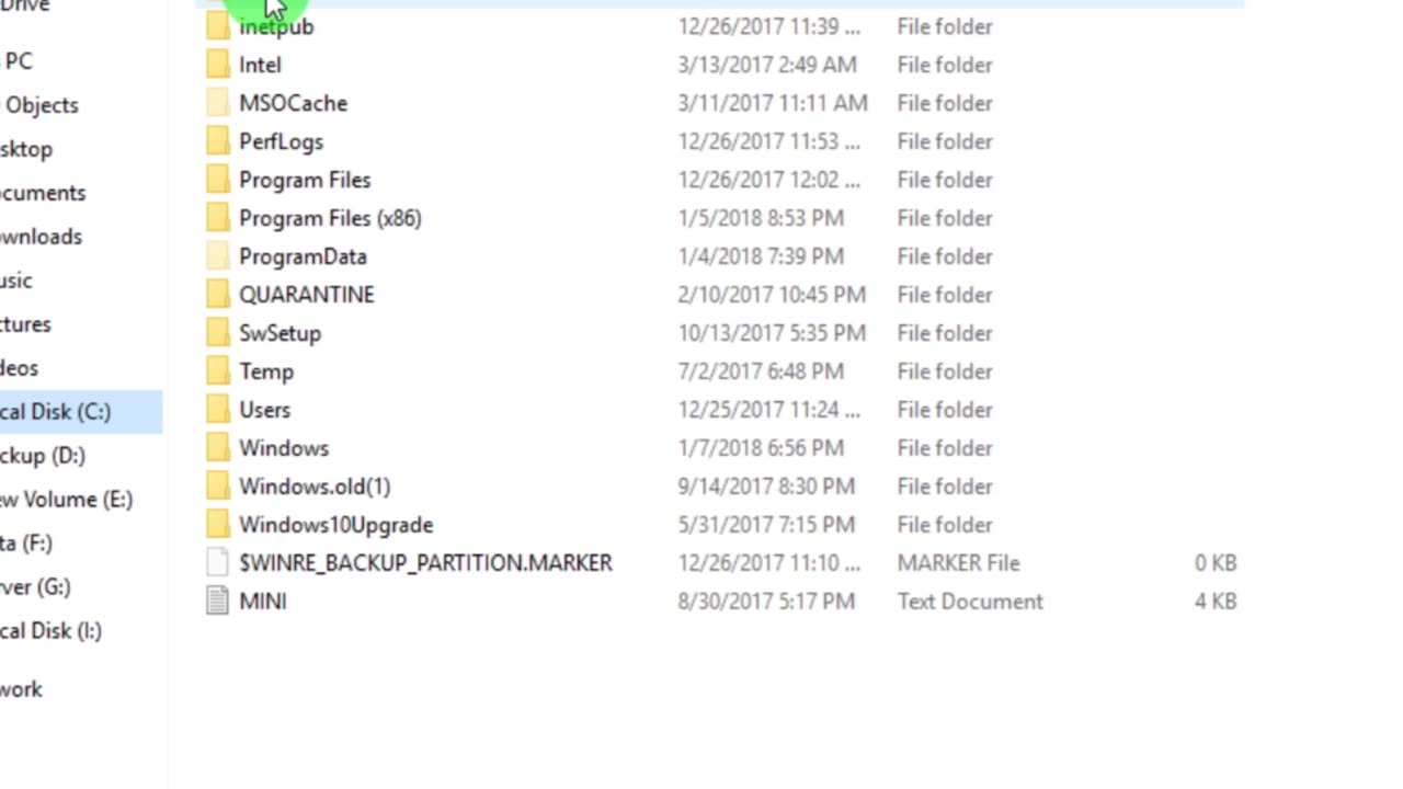 show hidden files and folder