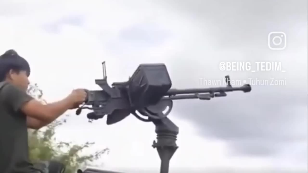 🎯💥 Myanmar War | PDF Zoland Armed with Heavy Machine Gun in Combat | RCF