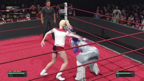 HARLEY QUINN VS EMILY (hazbin hotel) womens singles match (AOT2 RED wwe2k24)