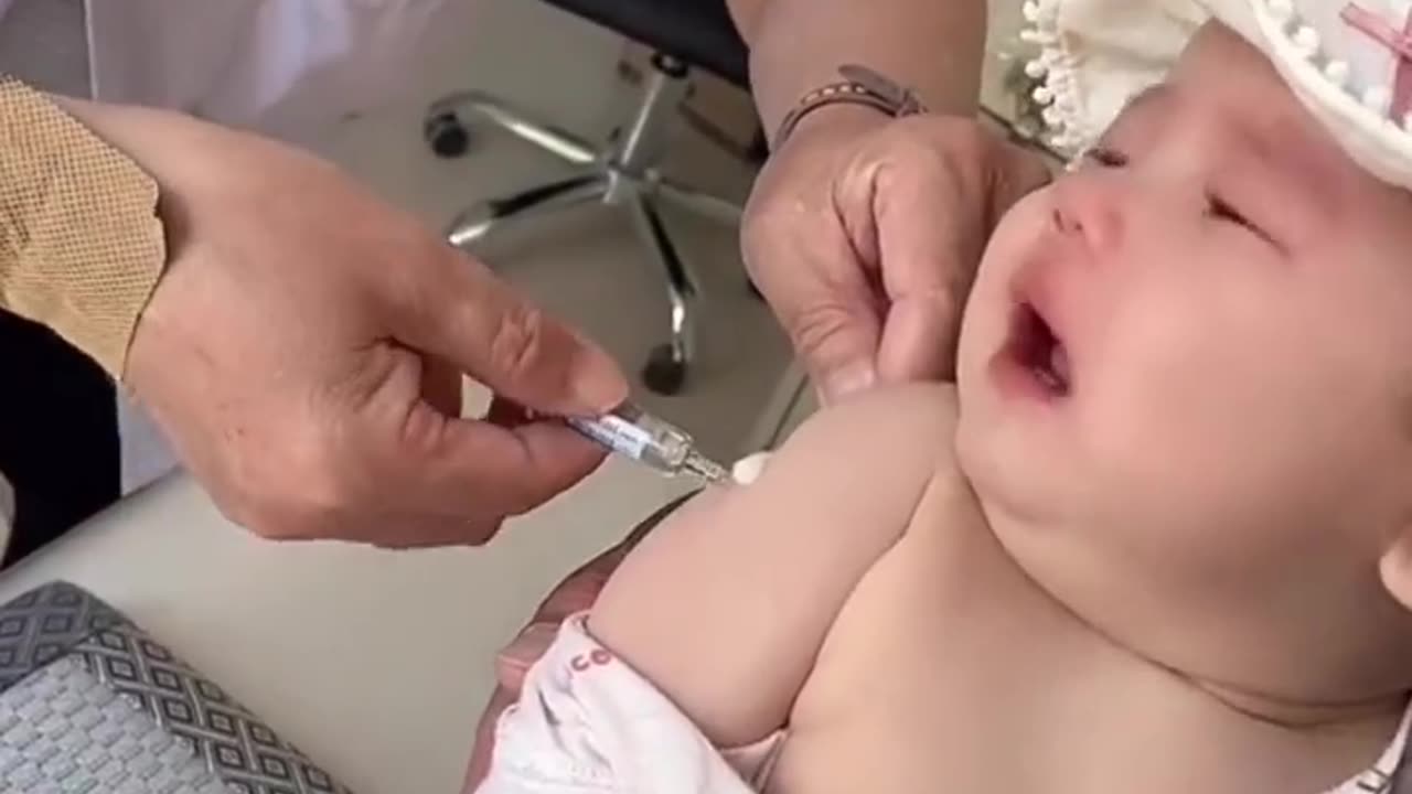 Baby injection crying video