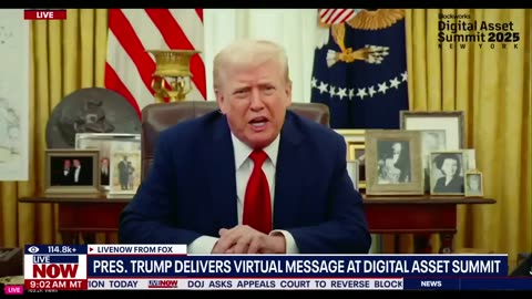 President Trump blames Biden for 'crypto war'