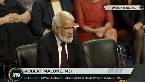 Dr. Robert Malone defending himself against accusations made by Senator Blumenthal