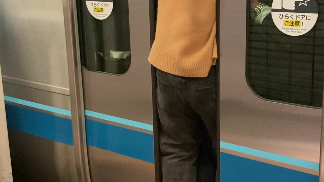 Man Squishes Into Crowded Train Last Minute
