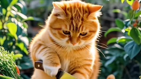 Master Cat is making dumplings to eat today.