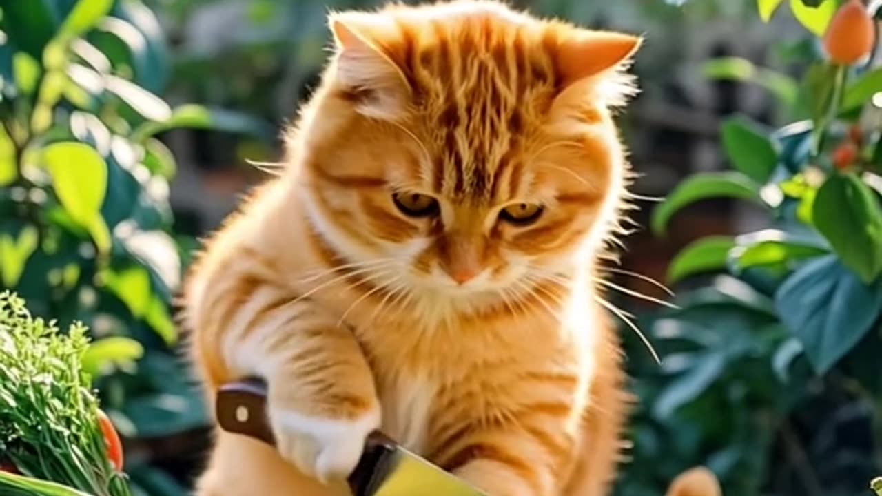Master Cat is making dumplings to eat today.