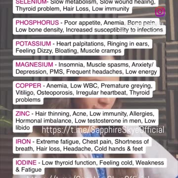 ⏺MINERAL DEFICIENCIES