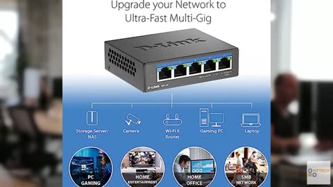 D-Link 5-Port 2.5GB Unmanaged Gaming Switch with 5 x 2.5G - Multi-Gig, Network,