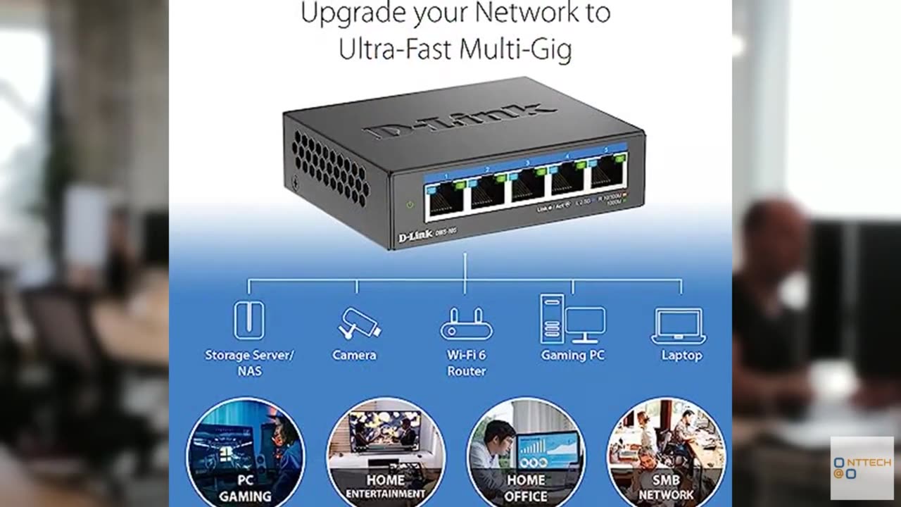 D-Link 5-Port 2.5GB Unmanaged Gaming Switch with 5 x 2.5G - Multi-Gig, Network,