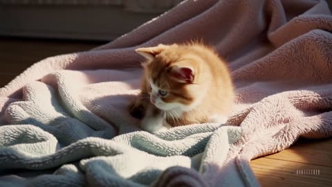 AI Orange Kitten – First Discoveries: Butterfly, Water, Flower, and Sweet Dreams 🐾
