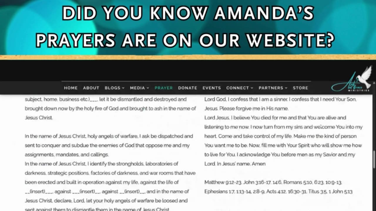 Did you know Amanda’s prayers are on our website?