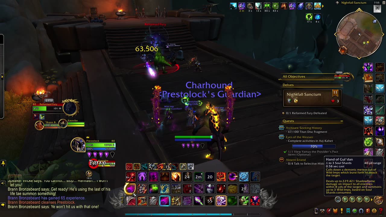 World of Warcraft Nightfall Sanctum Level 11 Delve Season 3 Warlock Solo