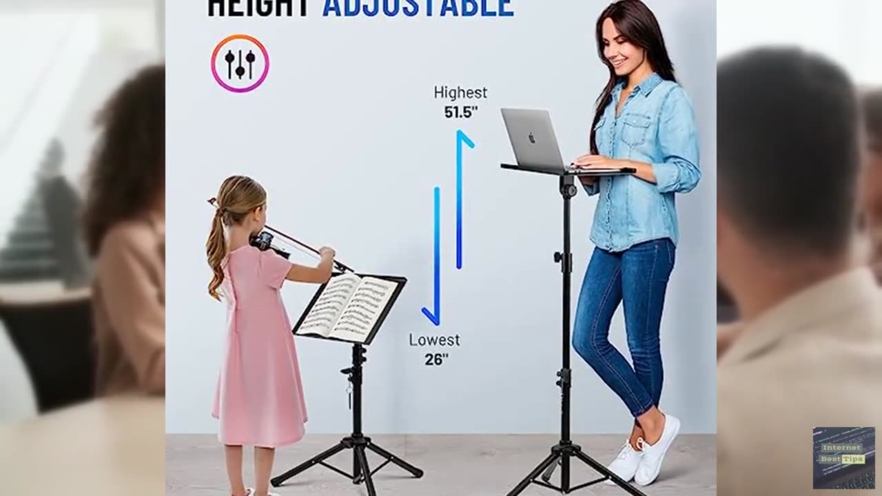 CAHAYA Projector Stand Tripod Adjustable - Stable for Tablets Phones Book Height