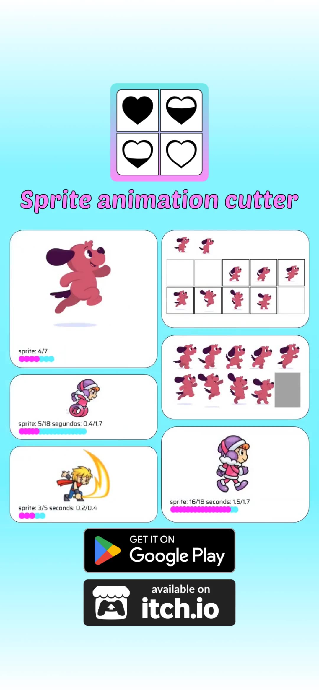 How to Split a GIF into PNG Frames | Sprite animation cutter - Get it ...