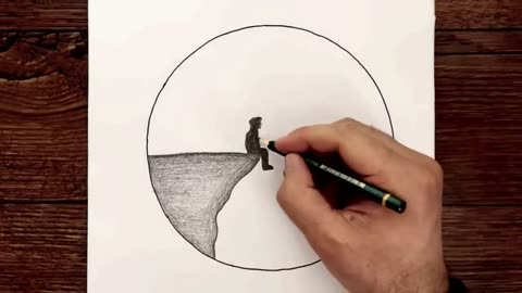 How to drawing amazing perspective landscape by pencil