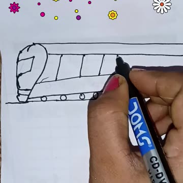 How To Draw A Train with Number 2 | #shorts #youtubeshorts #drawing
