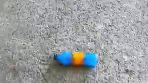 Rolling colorfull bottle on the stair 🌈👻