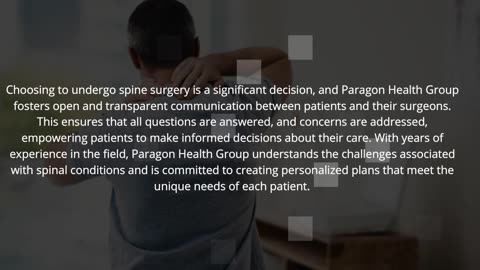 Thinking About Back Surgery Here's What Paragon Health Group Offers