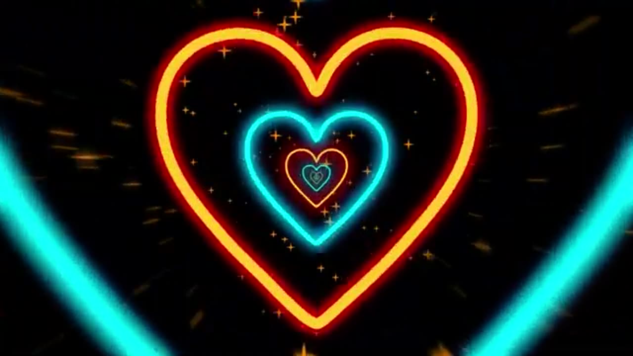 1148. 10 Hours Neon led lights Heart Tunnel Particles Heart