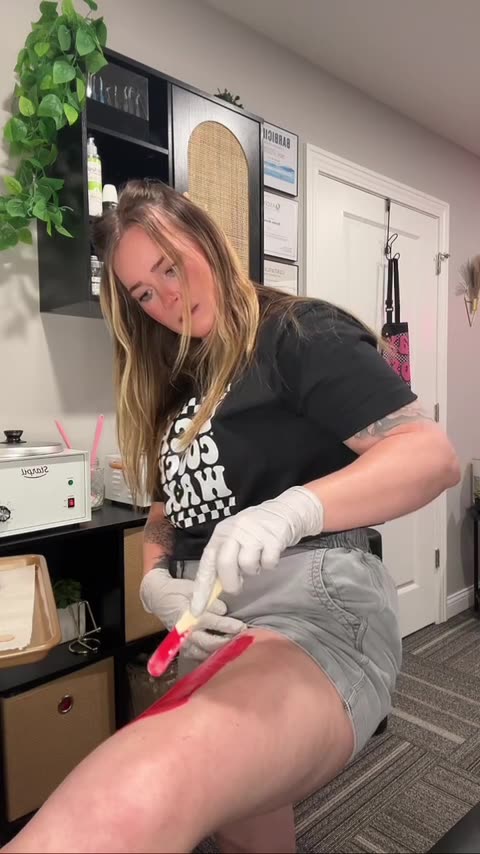 Illinois Thigh Waxing with Sexy Smooth Cherry Desire Scented Hard Wax | @The_bare_studio