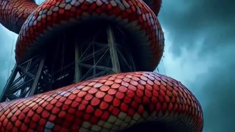 giant snake attacking the Eiffel Tower #youtubeshorts #shorts #youtube #shorts #youtubechannel